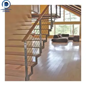 PRIMA Low Cost Glas und Stahl schwimmende Treppe Metall treppe Kosten einfaches Design Schmiedeeisen Treppe Grill Design