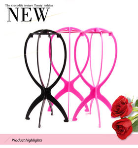 <span class=keywords><strong>Prix</strong></span> de gros Présentoir à perruques professionnel portable pliable Support à perruques en plastique pliable pour présentoir à perruques - Product Image 4