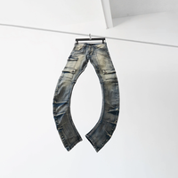Pantalon en denim tactique empilé et fuselé à l'acide pour hommes, multi-poches, utilitaire, cargo, streetwear, jean skinny extensible solide pour couple