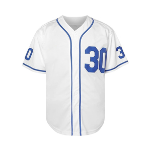 Camiseta de Béisbol con Cuello en V, Color Blanco y Azul Rey, Impresión OEM, Camiseta de Práctica de Béisbol Azul Cielo para Todos los Equipos, Moda para Hombre - Product Image 2