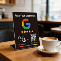 Carte NFC Google Review avec puce NFC213, laissez un avis en tapant sur la carte, avec code QR, panneau de table en acrylique pour restaurant, boutique, entreprise