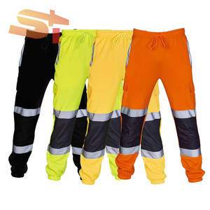 Celana korset pelindung kerja pria, overall Strip reflektif antidebu tahan angin sabuk gaya seragam musim dingin - Product Image 6