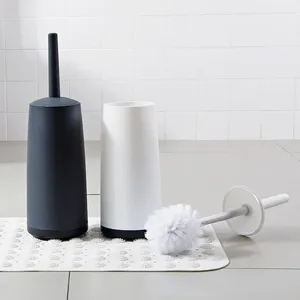 Silicone Long Handle Eco-Friendly Toilet Cleaning <b>Brush</b> with Standing Base Plastic Handle Household Bathroom Cleaning Tool - Product Image 2
