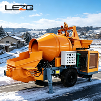 Mini-machine mobile diesel intégrée pour le mélange et le transport du béton, pompe malaxeuse pour les travaux de fondation de maisons individuelles en zone rurale