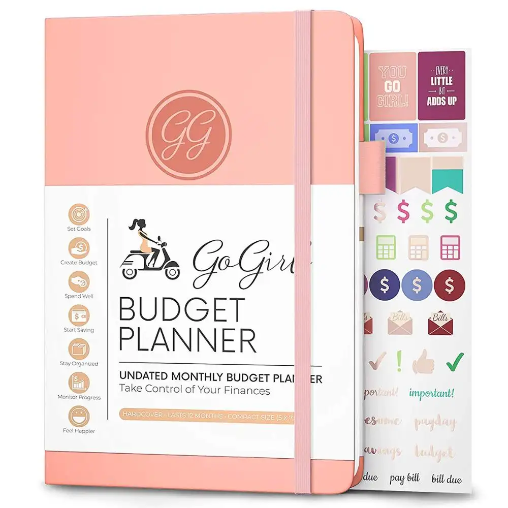 Planejador de orçamento, planejador financeiro mensal organizador orçamento livro contador de despesas rastreador notebook para controlar o seu dinheiro sem datas