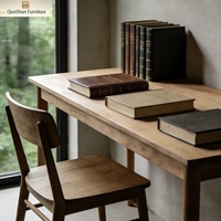 Ensemble de chaise de bureau en bois naturel vintage, design simple et antique pour la maison, le bureau, l'étude, l'ordinateur