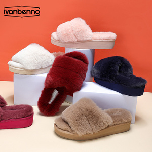 Mode femmes fourrure pantoufles dames chaussures mignon en peluche renard cheveux moelleux sandales intérieur maison fourrure pantoufles hiver chaud pantoufles - Product Image 3