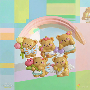 ตุ๊กตาหมีเรซิ่นแบบแบนสำหรับตกแต่งงานฝีมือ DIY ของตกแต่งเคสมือถือ ของประดับน่ารัก - Product Image 3
