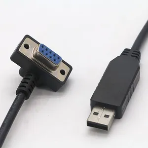 Venta al por mayor gran oferta en forma de L D-SUB DB hombre femenino 9 Pin 15 Pin 25 pin RS232 adaptador a USB 2,0 Cable