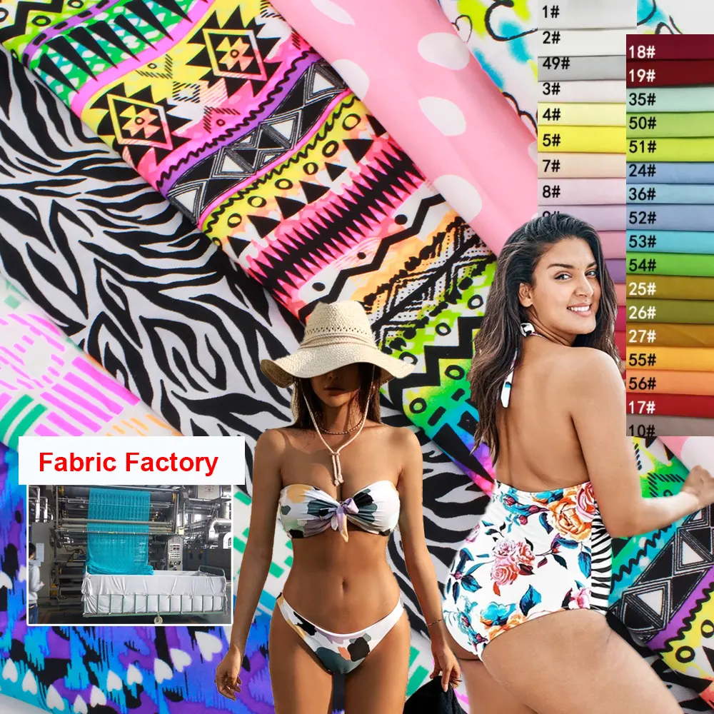 Wingtex prezzo di fabbrica UPF50 + impermeabile sostenibile riciclato 82% poliestere 18% Spandex stampa Lycra tessuto floreale per costumi da bagno