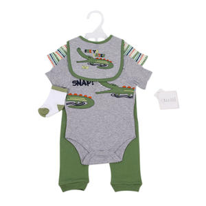 Conjunto de 5 Piezas de Ropa para Bebé Niña con Estampado Animal, Pantalones, Babero, Calcetines, Mono, Pijama y Camiseta para Recién Nacida - Product Image 3