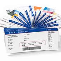 Papier thermique vierge pour cartes d'embarquement 54 x 200 mm, tickets pliés en accordéon avec zone noire et perforation