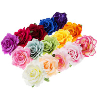 Broche de horquilla de Rosa simulada de estilo bohemio, Clip de encaje de tela dulce, accesorios para el cabello para la playa, uso diario, pinzas para el cabello populares