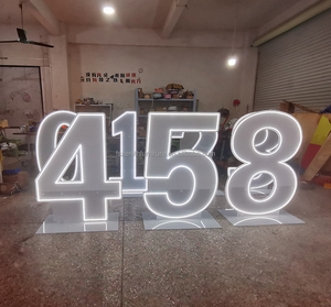 3ft 4ft A-Z lớn LED thư 0-9 số ánh sáng miễn phí đứng Acrylic RGB trắng ánh sáng lên Neon dấu hiệu số - Product Image 1