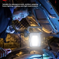 Senter Taktis LED + COB Tenaga Surya Mini Portabel Ultra-Terang Tahan Air IP54 dengan Bodi ABS 500 Lumens 4 Mode untuk Berkemah