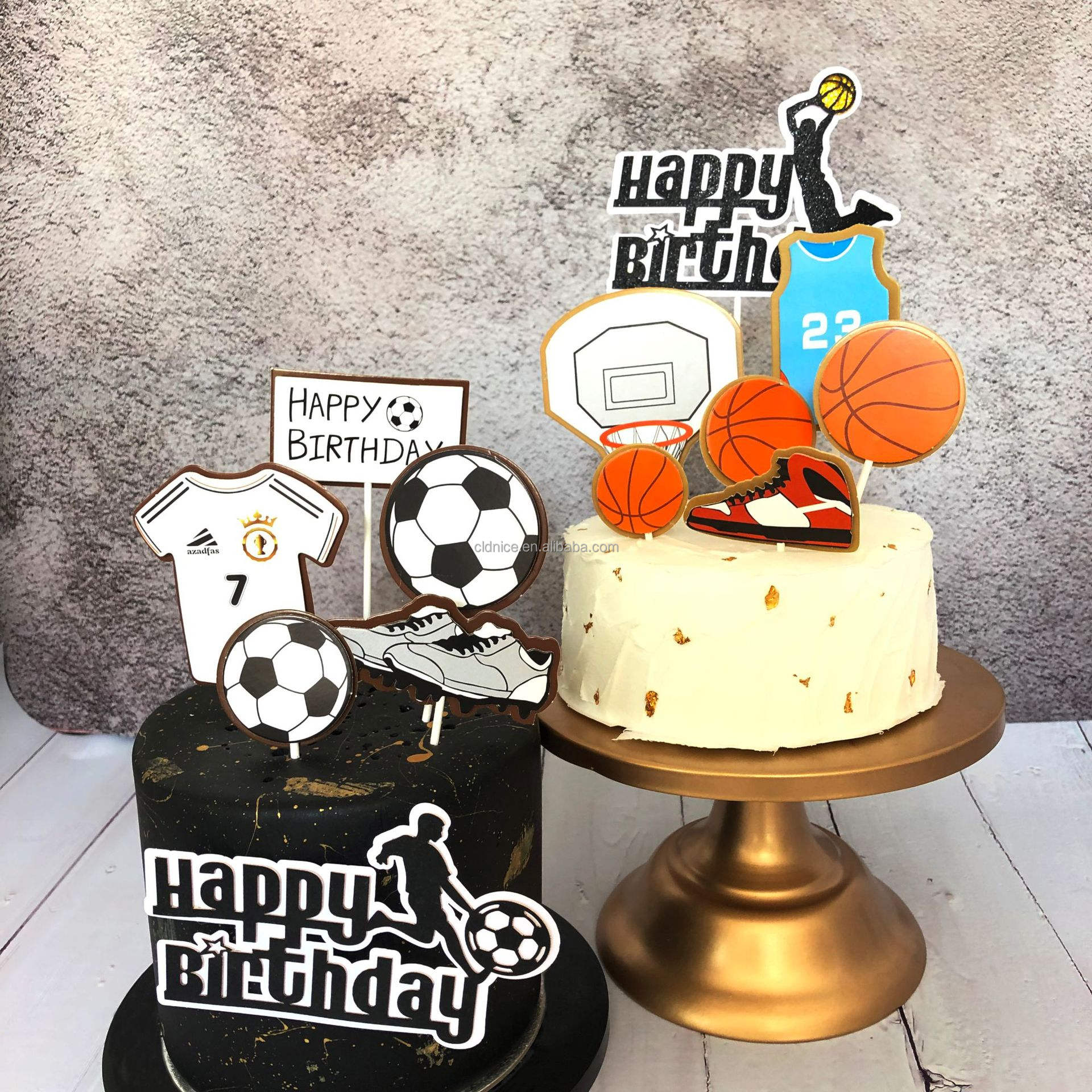 Football Cake Topper Boy Girl Soccer Happy Birthday Cupcake Toppers Party  Dessert Wedding Decoration Baby Shower Baking Supplies - AliExpress, image size:1920x1920