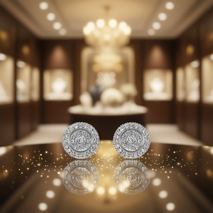 Orecchini E2819 in Oro con Diamanti Taglio Brillante Rotondo, Gioielli Classici da Sposa per Donna - Product Image 2