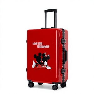 กล่องใส่สัมภาระงานแต่งงาน กระเป๋าเดินทางล้อลากสีแดงสำหรับเจ้าสาว กระเป๋าเดินทางกันน้ำสำหรับทุกเพศทุกวัย พร้อมกุญแจรหัสมาตรฐาน ของขวัญแต่งงาน - Product Image 4