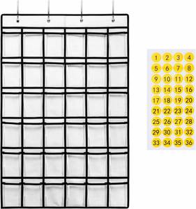 36-Pocket Foldable Heavy Duty Non-Woven Fabric American Style Wall Mounted Classroom Pocket Chart for Student Cellphone Storage - Product Image 2