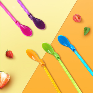 Té biodegradable artificial respetuoso del medio ambiente recicla la <span class=keywords><strong>cuchara</strong></span> coloreada cóctel <span class=keywords><strong>cuchara</strong></span> <span class=keywords><strong>de</strong></span> paja personalizada - Product Image 3