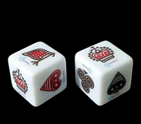 Hochwertiges professionelles individuelles Design bedrucktes Logo Muster Material Acryl 16 mm Polyeder D6 leere Casino-Wetten