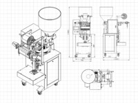 Machine d'emballage de boules de fromage VFFS, système de remplissage volumétrique de granulés en coupelles, codeur de date à ruban