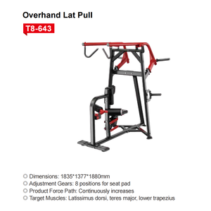 Appareil de fitness commercial pour tirage latéral : cible les muscles : Latissimus Dorsi, Teres Major, Trapèze inférieur - Product Image 5