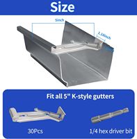 Système de gouttière complet durable et robuste pour la drainage des eaux de pluie sur le toit, avec raccords pour système de drainage de toit