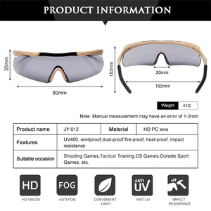 نظارات تكتيكية ممتازة للمشي لمسافات طويلة ، نظارات ألعاب CS للرماية ، مضادة للصدمات ، مضادة للخدش ، نظارات السلامة الرياضية ، نظارات الصيد الهجومية - Product Image 2