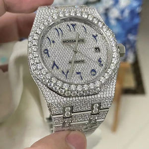 Reloj de Pulsera de Lujo de Alta Calidad de 40 mm, Totalmente Engastado con Diamantes de Moissanita VVS D, Automático, Mecánico, para Hombre, Resistente al Agua, de Acero Inoxidable - Product Image 2