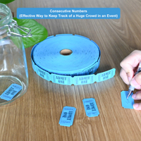 Rouleaux de billets perforés bleus « Admit One » 1x2 pouces, bons de tombola numérotés en séquence 2000 pièces/rouleau pour carnaval, bar et école