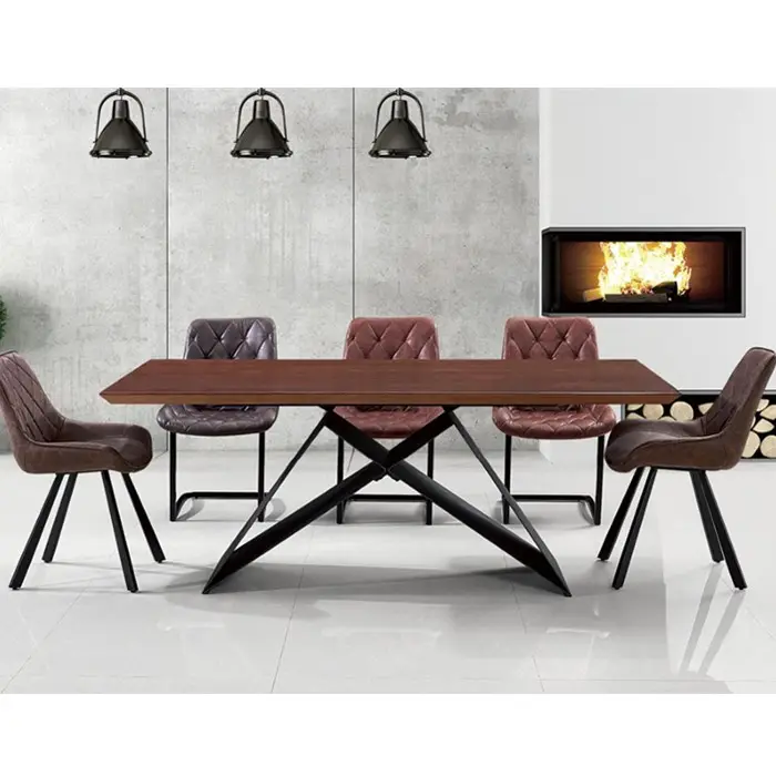 Échantillon gratuit de luxe design moderne en bois MDF rectangle grande taille 200cm salle à manger utilisé tables de salle à manger en vente