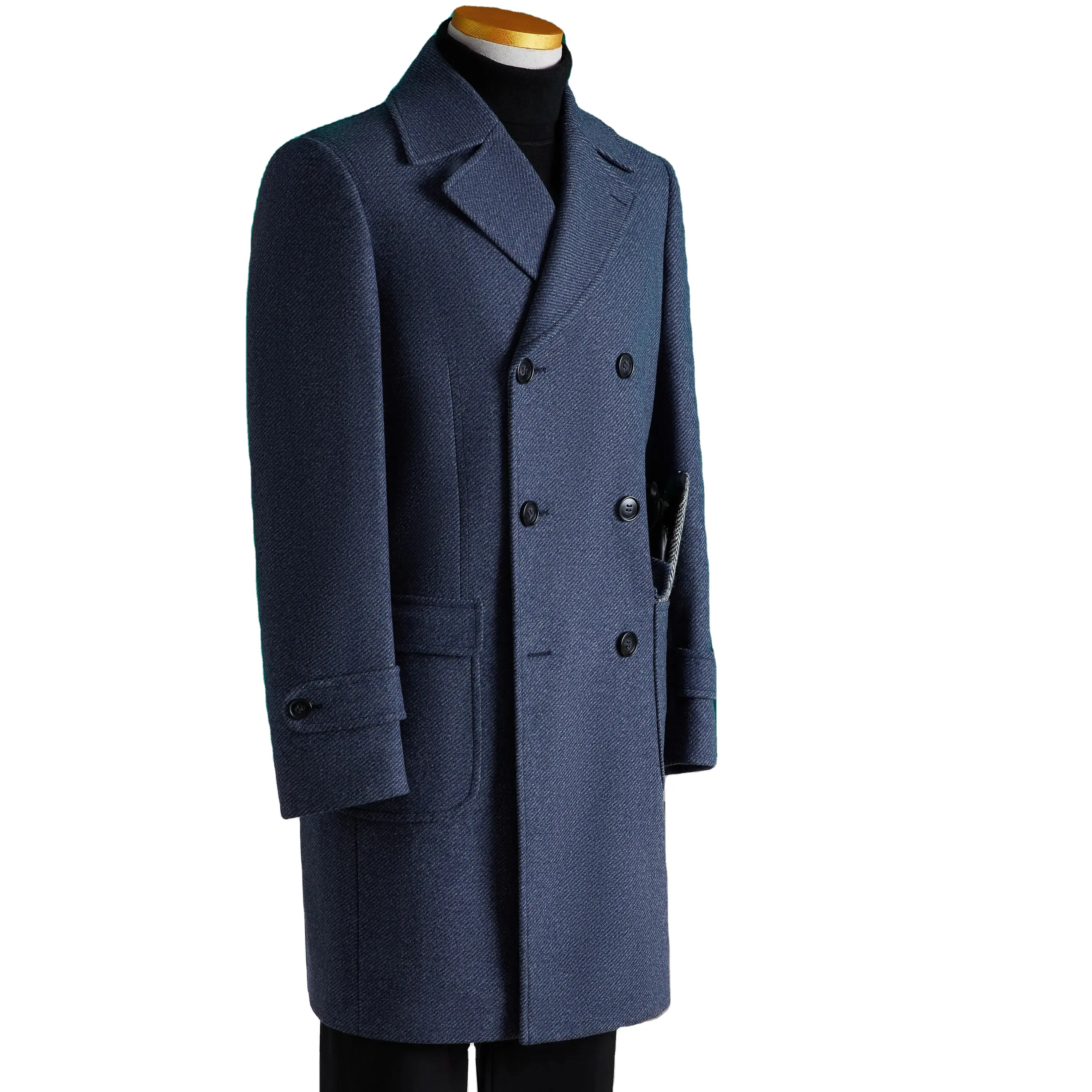Yeni varış uzun rahat ceket özel erkek giyim yün örme ceket moda kış sıcak beyefendi ceket tutmak