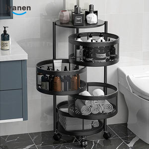 Panier de rangement rond à 5 niveaux pour fruits et légumes, chariot roulant rotatif pour la <span class=keywords><strong>cuisine</strong></span>, nouveau design 2023 - Product Image 2