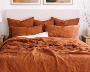 Ensemble <span class=keywords><strong>de</strong></span> <span class=keywords><strong>housse</strong></span> <span class=keywords><strong>de</strong></span> <span class=keywords><strong>couette</strong></span> en <span class=keywords><strong>lin</strong></span> pur, ensemble <span class=keywords><strong>de</strong></span> literie en <span class=keywords><strong>lin</strong></span> terre cuite, <span class=keywords><strong>housse</strong></span> <span class=keywords><strong>de</strong></span> <span class=keywords><strong>couette</strong></span> lavée avec taies d'oreiller - Product Image 5