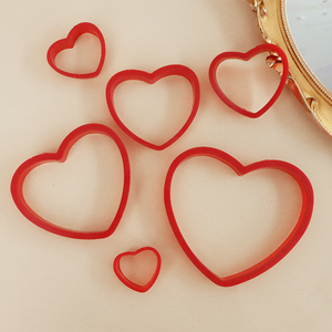 <span class=keywords><strong>Emporte</strong></span>-pièces en forme de cœur rouge pour la Saint-<span class=keywords><strong>Valentin</strong></span>, lot de 6 pièces pour la décoration de gâteaux et de fondant, outils de pâtisserie en plastique écologiques - Product Image 3