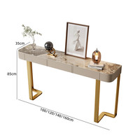 Table console moderne minimaliste italienne en acier inoxydable avec tiroir pour chambre, appartement, salon, entrée, couloir