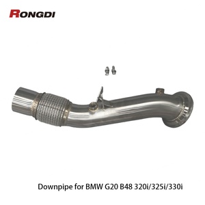 304 Stainless Steels TIG Welding Downpipe for BMW 3 Series 330i G20/G28 B48 2.0T 2018-2020 Brushed Straight Exhaust Pipe - Product Image 1