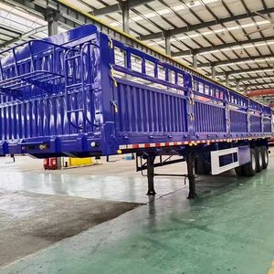 Semirremolque para Ganado, 3 Ejes, Suspensión de Acero de Alta Resistencia, Capacidad de Carga de 30 Toneladas, para Transporte de Caña de Azúcar, con Barandas - Product Image 1