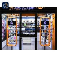 Vitrine d'exposition de smartphones en verre à niveaux avec structure de charge intégrée