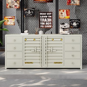 Buffet industriel en conteneur maritime vert, meuble de rangement rétro pour restaurant, hôtel, salon - Product Image 3