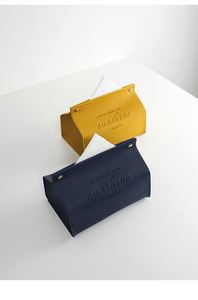 Rectangular PU Leather Promotional <b>Tissue</b> Box Cover & Facial <b>Tissue</b> Dispenser Custom Embossed Design for Thank You Gifts <b>Wedding</b> - Product Image 3