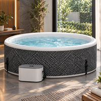 Bain à remous gonflable portable d'extérieur en PVC à motif en W avec pompe SPA externe et fonction de massage