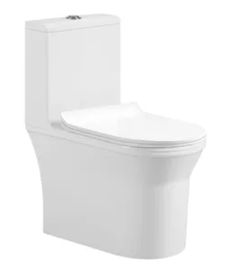 Cheap Price Bathroom toilet Popular Ceramic Floor Mounted One Piece WC Toilet Bowl Sale Soft Cover White Seat Style Pattern Bath