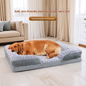 Neues Katzen- & Hundesofa-Bett Abnehmbar Maschinenwaschbar Gestreiftes <span class=keywords><strong>Fleece</strong></span> Warmes Haustierbett Für Alle Jahreszeiten Innenbereich - Product Image 1