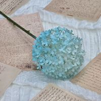 Bola Hydrangea Buatan Tunggal dari Sutra Plastik Gaya Alami untuk Dekorasi Pernikahan dan Halloween