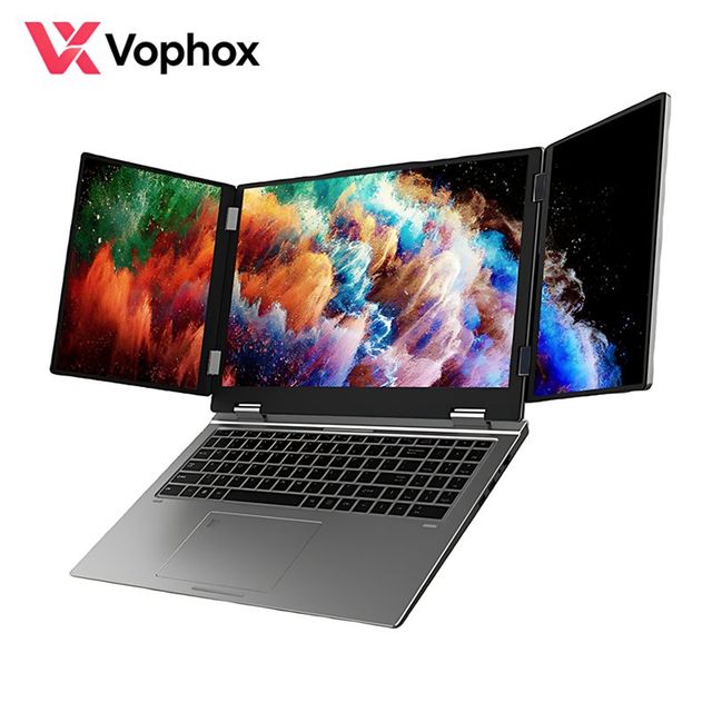 OEM Wholesale Triple Screen Laptop 16" +10.5"*2 Custom Intel I5 12450H Business Gaming Notebook PC 64GB 4TB External GPU Support