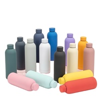 Fabrika Çift Cidarlı Vakumlu Yalıtımlı Gıda Sınıfı Paslanmaz Çelik Sızdırmaz BPA İçermeyen 500ml Silikon Saplı Matara