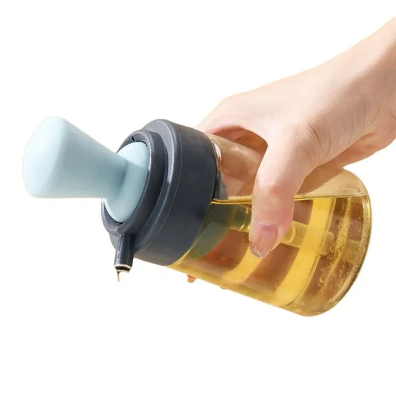 Dispensador de aceite de oliva 2 en 1, botella de vidrio con cepillo de silicona, venta al por mayor