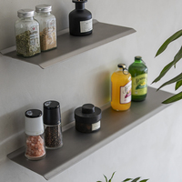 Étagère flottante en acier inoxydable avec support mural pour salon, cuisine, présentation et rangement